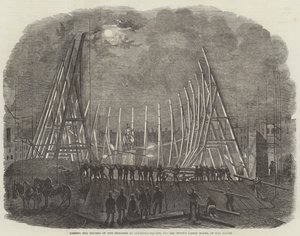 Élévation des fermes du bâtiment à Leicester-Square, pour le grand modèle de la Terre de M. Wyld (gravure) - English School
