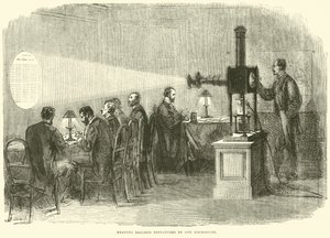 Lecture de dépêches en ballon au microscope, octobre 1870 - English School