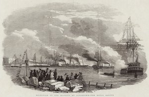 Réception de Sa Majesté à Kingstown, la salve royale (gravure)