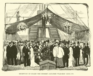 Réception à bord du navire de guerre japonais moderne Seiki, 1878 - English School
