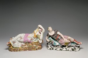 Figures allongées de Cléopâtre (69-30 av. J.-C.) et Marc Antoine (c.82-30 av. J.-C.), Staffordshire, c.1810-20