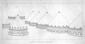 Reconstruction des tombes étrusques à Tarquinia