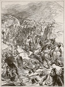 Repousse des Anglais à Corwen, illustration de Cassells Illustrated History of England