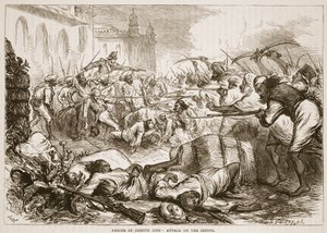 Sauvetage de Cheyte Sing : attaque des cipayes, illustration de Cassell