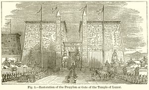 Restauration du Propylon ou Porte du Temple de Louxor - English School