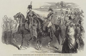 Retour de Son Altesse Royale le Prince Albert et de Son Excellence le Duc de Wellington de la revue sur Wimbledon Common - English School