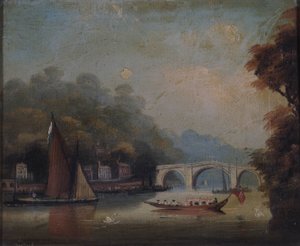 Pont de Richmond vers Twickenham, Middlesex - English School