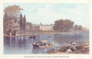 Rivière Thames : Sion House, résidence du Duc de Northumberland - English School