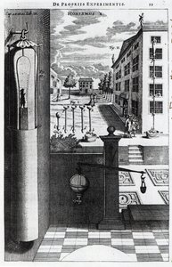 Conceptions et idées de Robert Boyle pour la pompe à vide publiées en 1669 - English School