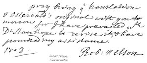 Robert Nelson, écrivain érudit - English School