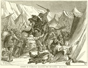 Robert de Normandie ralliant les croisés - English School