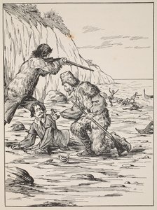 Robinson Crusoé et Vendredi sauvant l
