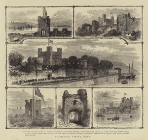 Château de Rochester, Kent (gravure) - English School
