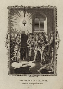 Roger Mortimer saisi au château de Nottingham - English School