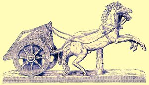 Char de course romain, illustration de Cassells Illustrated Universal History par Edward Ollier, publiée en 1890 - English School