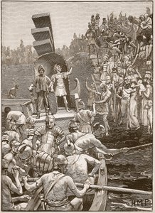 Les soldats romains quittant la Bretagne, illustration de Cassells Illustrated History of England
