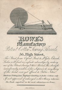 Manufacture Rowes pour fils de coton et de couture, 56 High Street, Oxford - English School