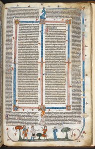 Royal MS 10 IV f.294r Figures médiévales et décoration marginale, illustration de 