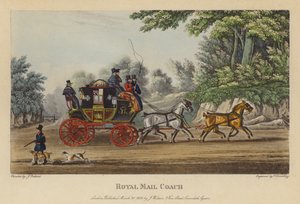 Diligence royale (gravure en couleur)