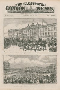 Procession royale quittant Buckingham Palace et à Hyde Park Corner - English School