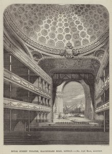 Théâtre Royal Surrey, Blackfriars Road, Londres, M. John Ellis, Architecte (gravure) - English School