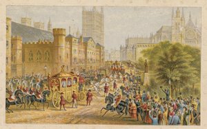 Cortège royal approchant des nouvelles Chambres du Parlement - English School