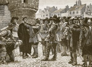 Complot royaliste à Salisbury insultant le shérif (illustration de Cassells Illustrated History of England) - English School