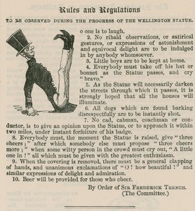 Règles et règlements à observer pendant le progrès de la statue de Wellington - English School