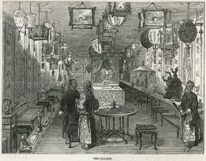 Salon de la jonque chinoise apportée à Londres comme curiosité - English School
