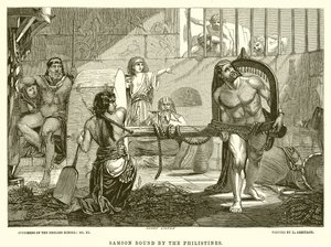 Samson lié par les Philistins - English School