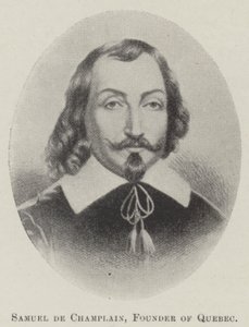 Samuel de Champlain, fondateur de Québec (lithographie) - English School