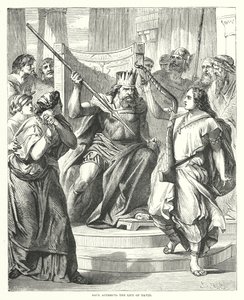 Saül tente de tuer David (gravure) - English School