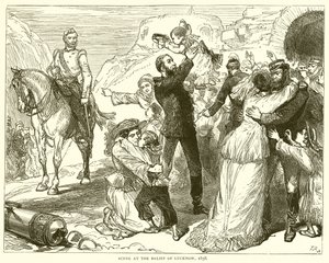 Scène lors de la libération de Lucknow, 1858 - English School