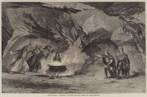 Scène de "Macbeth" au théâtre Princess (gravure) - English School