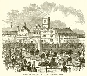 Scène à Smithfield sous le règne de Marie - English School