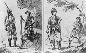 Soldats écossais des Highlands et un officier et sergent des Highlands