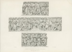 Sculptures sur le podium de l