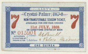 Abonnement pour le Crystal Palace, Londres, 1867-1868 - English School