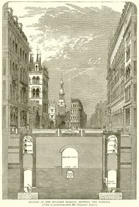 Section du Holborn Viaduct, montrant les métros - English School