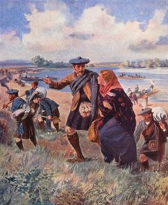 Colons de Kildonan arrivant à la rivière Rouge, Manitoba