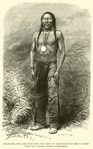 Shawanoh, le chef Ute envoyé à Washington en 1863 pour traiter avec le gouvernement des États-Unis - English School
