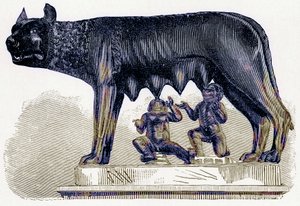 La louve du Capitole, illustration de History of Rome par Victor Duruy, publiée en 1884