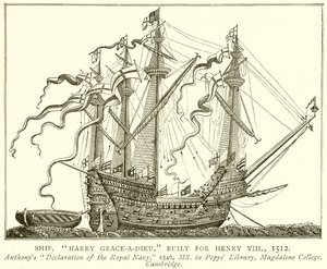 Navire, Harry Grace-a-Dieu, construit pour Henri VIII, 1512 - English School