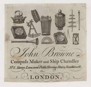 Chandeliers de navires, John Browne, carte de visite - English School
