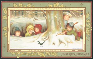 Jeu de tir, carte de Noël - English School
