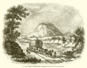 Colline de Silbury, Wiltshire.--Conjecturée être un tumulus colossal - English School