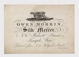 Marchand de soie, Owen Morris, carte de visite