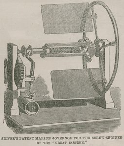 Régulateur marin breveté de Silver pour les moteurs à vis du Great Eastern - English School