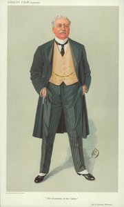Sir A Osmond Williams, Le Champion des Dames, 1er décembre 1909, caricature de Vanity Fair - English School