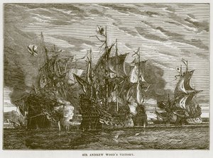 Victoire de Sir Andrew Woods, illustration de La Mer par F. Whymper - English School